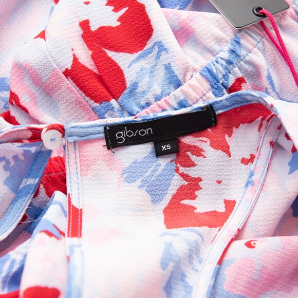 Gibson x Hi Sugarplum Mykonos Romper Abstract Floral Racerback Pink Blue XS New - Picture 3 of 8